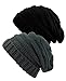 NYfashion101 Exclusive Oversized Baggy Slouchy Thick Winter Beanie Hat - 2 Pack,Black & Melange Gray