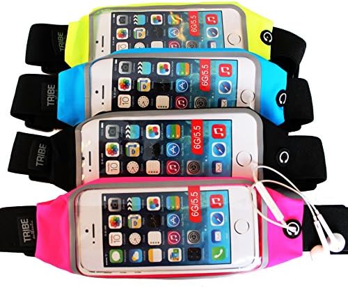 Running Belt for iPhone 6 Plus by Tribe Authentic. New &amp; Improved Water Resistant, Slimfit, Lightweight &amp; Fits Most Smartphones - Black