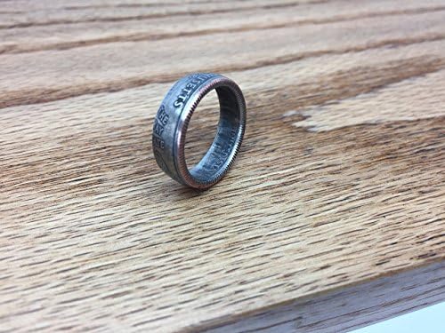 2000 Massachusetts State US Quarter Coin Ring Jewelry Sealed for Protection Wedding Band Ring Smooth Side -CR5