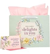 Christian Art Gifts Three Piece Landscape Gift Bag w/Card & Tissue Paper Set for Women: The Lord ...