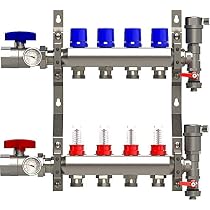 4 Loops, Stainless Steel Manifold, Hydronic, 1 Body, 0-2 GPM, Radiant  Heating, Pipe Fittings - Amazon Canada