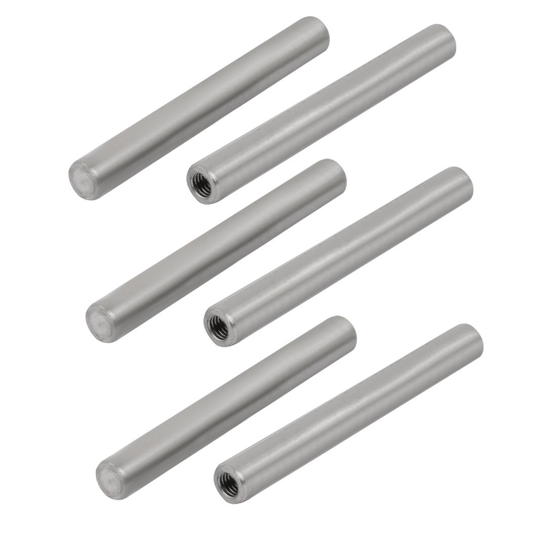 Sourcingmap 304 Stainless Steel M5 Female Thread 8mm x 70mm Cylindrical Dowel Pin 6pcs