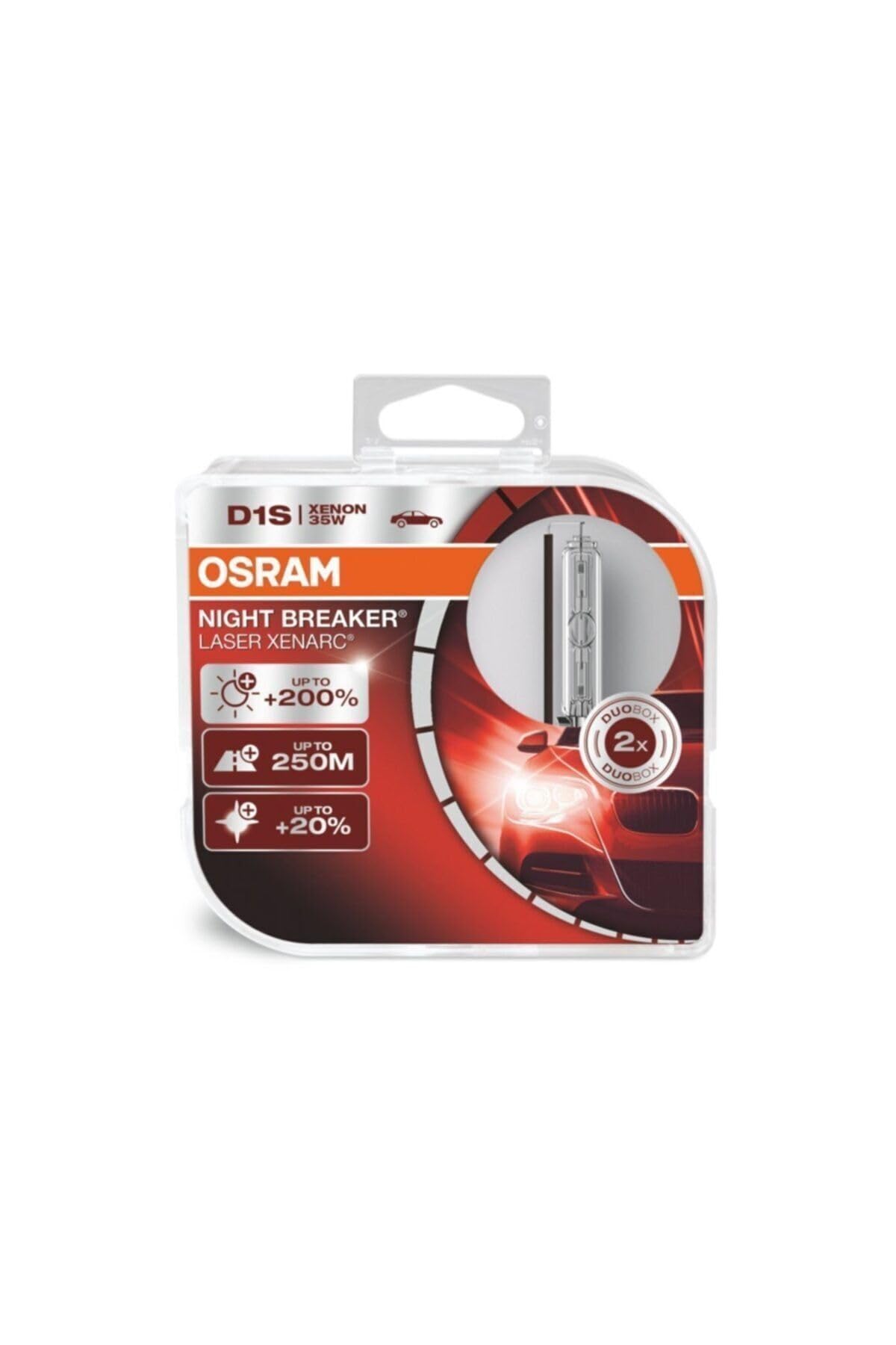 OSRAM XENARC NIGHT BREAKER LASER D1S, +200% more brightness, HID xenon bulb, discharge lamp, 66140XNL, folding box (1 lamp)