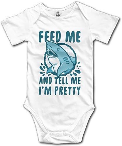 Feed Me And Tell Me I'm Pretty Shark Unisex Cute Baby Onesies Romper