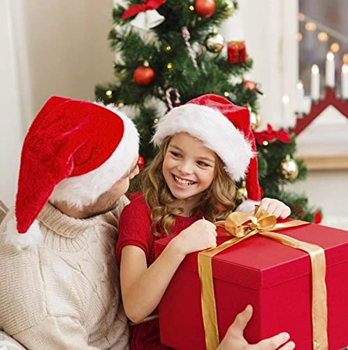 AININUOY 2 Pack Christmas Hats,Adults Large Size Santa Hat,Double Sided Velvet,Classic Style Hats for Christmas Parties
