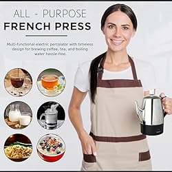 Mixpresso Electric Pot 10 Cup, Stainless Steel