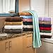 Superior Egyptian Cotton Pile Hand Towel Set of 4, Ultra Soft Luxury Towels, Thick Plush Essentials, Absorbent Heavyweight, Guest Bath, Hotel, Spa, Home Bathroom, Shower Basics, Sea Foam