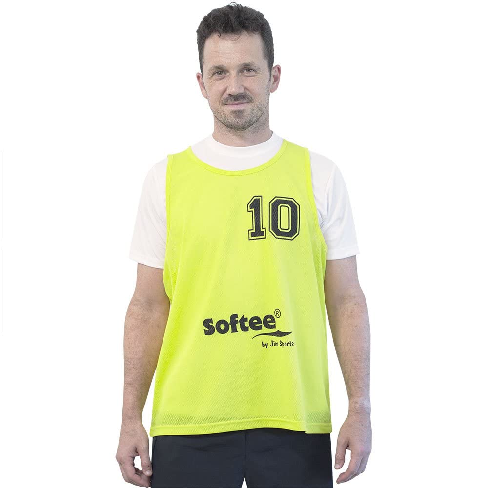 Vest Brand Softee Model Set of 5 Numbered Softee Bibs from 16 to 20 Fluorescent Yellow