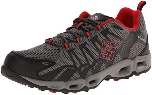 Columbia Men's Ventrailia Trail Shoe, Charcoal/Bright Red, 12 D US