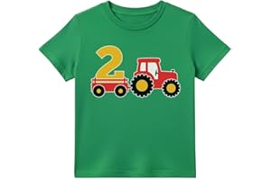 Tstars Farm Tractor 2nd 3rd Birthday Shirt for Toddler Boys or Girls - Gift Tee for 2 3 Year Old - Kids Bday Party Outfit