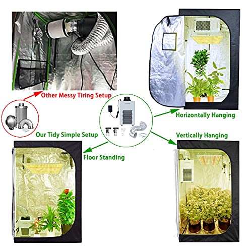 LAYOND 4 Inch Carbon Filter Grow Tent Ventilation Kit, 200CFM Super Quiet Inline Fan, Big
