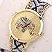 Lowpricenice Women Elephant Pattern Weaved Rope Band Bracelet Quartz Dial Wrist Watch