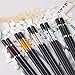 Chopsticks - 10 Pairs Reusable Fiberglass Alloy Chopstick Set, Dishwasher Safe (Pure Black) (B)