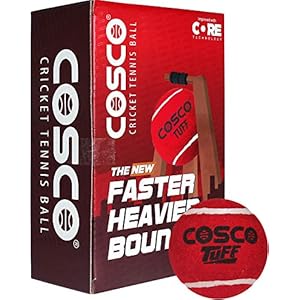 Cosco Cotton Tuff Cricket Tennis Ball (Pack of 6, Red)