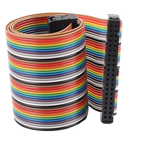 40 Pin 40 Way F/F Connector IDC Flat Rainbow Ribbon Cable 1.6ft 48cm