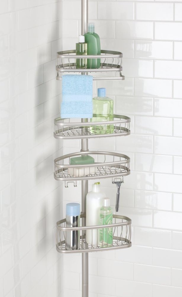 gel y más g mDesign Estante de ducha sin taladro Estantería metálica