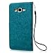 Galaxy Grand Prime G5308/G530H Case-MOLLYCOOCLE Stand Wallet ID Holders Emboss Vintage Flower Design Flip Folio TPU Soft Bumper PU Leather Skin Cover for Samsung Galaxy Grand Prime G5308/G530H -Blue