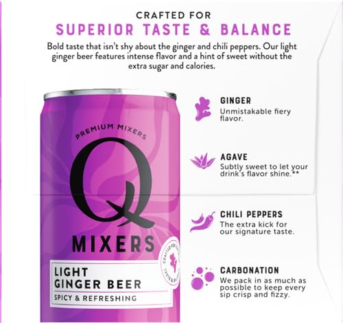 Q DRINKS, GINGER BEER LITE, 7.5 FL OZ (PACK OF 4)