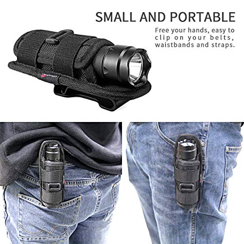 UltraFire WF-502B LED Tactical Flashlight, 5 Modes 1000 High Lumens Flashlight Torch with Duty Belt Flashlight Holster, Rechargeable Battery, USB Battery Charger, Bicycle Mount