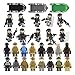 Army Block Set Building Military Toys Little People bricks SWAT Kids Toy City Police Minifigures Team Soldiers Figures Bulk Assembling with Accessories Weapons Canoeing Party Favors