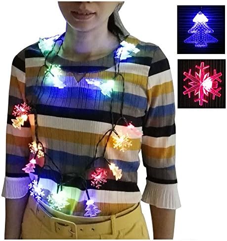 YIISUN LED Light Up Bulb necklaces flashing christmas lights
