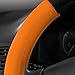 FH Group Universal Fit Modernistic and Seat Belt Pads Combo Set Steering Wheel Cover Fits Most Cars, SUVs Orange