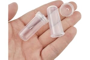 HAHIYO 60PCs 1.6X0.7Inch Transparent Plastic Floral Tubes Floral Water Tubes Flower Vials with Silicone Caps for Plants Fresh Flowers Arrangement Decoration Milkweed Cutting Florist Supplies