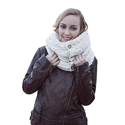 Wool Irish Snood Scarf with Buttons Wool Irish Snood Scarf with Buttons