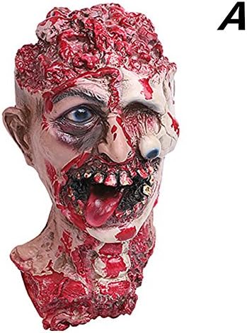 Latex Bloody Zombie Mask Adult Costume Walking Dead Halloween 2017 (Full Head &amp; Neck)