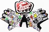 Kids Bike Gloves for Boys Girls Age 4 5 6 7 8 9 10 11 12 Optional, Fabric, Lively, Colorful, Half Finger Mountain Bike Gloves (Colorful, XS (for Age 4~8))