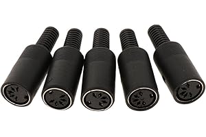 NonMiFyR DIN 3 4 5 6 7 Female Plug with Handle Socket DIN Audio Wire Connector DIN for Keyboard/Mouse DIY, 5 Pin