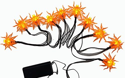 Happy Halloween Spider Skeleton Hand Shaped Decorative String Light 60 in long (Orange Spider)