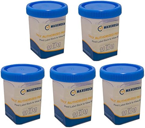 MAXCHECK 12 Panel Rapid Multi-Drug Urine Test Cup, CLIA Waived, Testing Instantly for 12 Different Drugs:THC,COC,MET,OXY,AMP,BAR,BUP,MTD,MDMA,MOP,PCP (5 Pack)