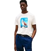 Tommy Hilfiger Mens Short Sleeve Cotton Graphic T-Shirts with Photo Print Design