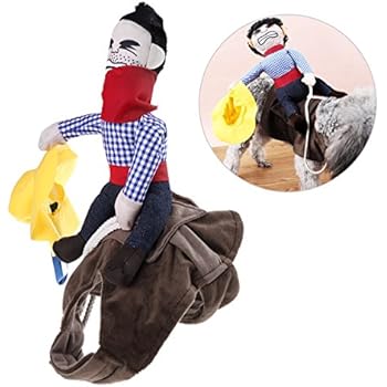 UEETEK Pet Costume Dog Costume Clothes Pet Outfit Suit Cowboy Rider Style,Fits Dogs Weight Under 7 KG- Size S