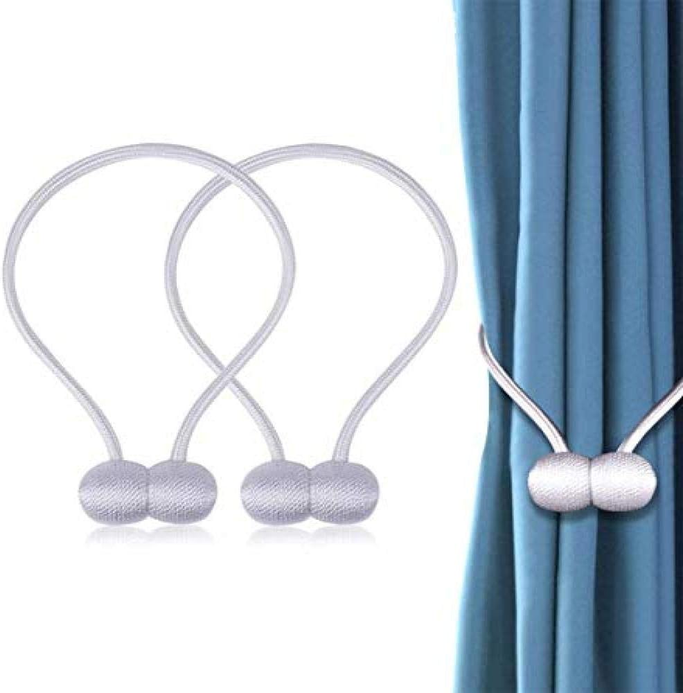 Fermatenda Con Nappa - 1 Coppia In Rayon Per Decorazione Casa, Tende E Pareti - Blu Pavone - Foto 8