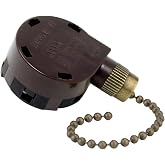 Ceiling Fan Switch Zing Ear ZE-268S5 4 Speed 5 Wire Pull Chain Ceiling Fan Switch Speed Control Switch for Ceiling Fans, Wall Lamps, Cabinet Light, 1Pack Bronze