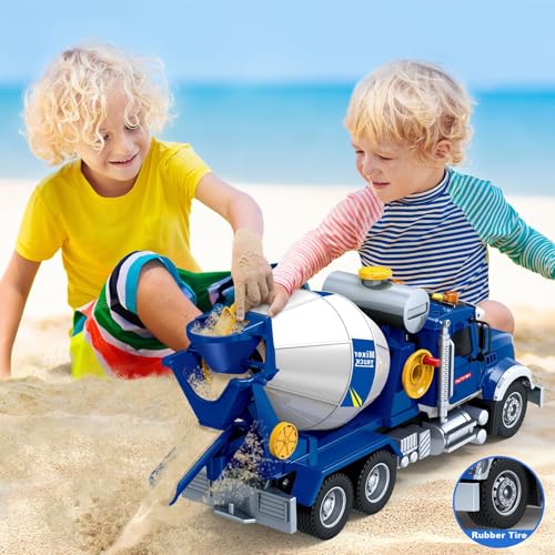 Uniiking® Toddler Trucks Toy, 16" Large Mixer Truck Toy with Lights & Sounds, Truck Vehicle Boy Toy for 3 4 5 6 Year Old Boys, Christmas Birthday Gifts for Boys & Girls