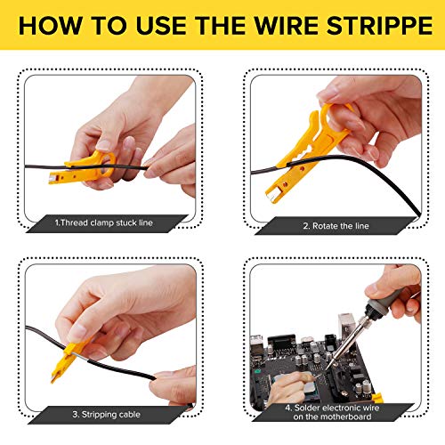 Soldering Iron Kit-Turnraise Soldering Iron 60 W Adjustable,Stand,Digital Multimeter,Soldering Iron Tip Set,Screwdriver,Desoldering Pump,Wire Cutter,Solder Wire,Solder Wire,Tweezers - [110 V, US Plug] - Thumbnail 3