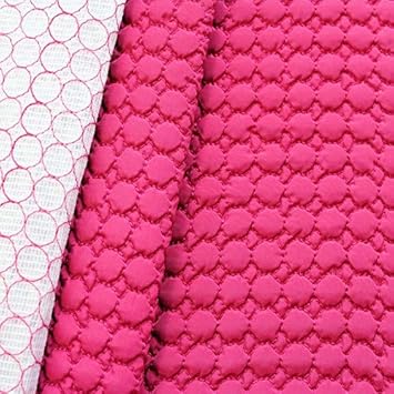 STOFFKONTOR Steppstoff wattiert Stoff Kreise klein Meterware Fuchsia