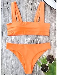 ZAFUL traje de baño de dos piezas con correas anchas acolchadas para dama