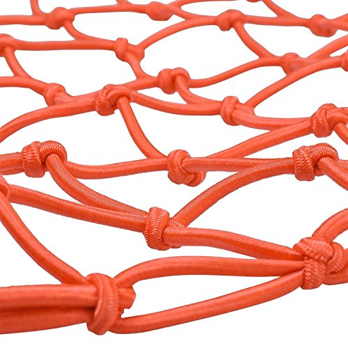 Koval Inc. 15"x15" Motorcycle Bungee Cargo Net 6 Adjustable Hooks (Orange)