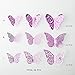 pinkblume Purple Butterfly Decorations Stickers 3D Butterfies Wall Decor DIY Home Decorations Removable Wall Decals Murals for Home Living Room Babys Bedroom Showcase Nursery Art Decor(36PCS)