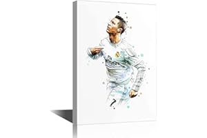 TISHIRON Canvas Wall Art Football Starabstract Painting Sport Game League Match Poster Modern Home Decor Artwork for Club Arena Living Room Office Bedroom Posters Framed Ready to Hang 24x16 in