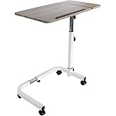 KMINA - Overbed Table with Wheels Adjustable Height, Hospital Bed Table, Tilt Top Bedside Table with Wheels, Hospital Table O