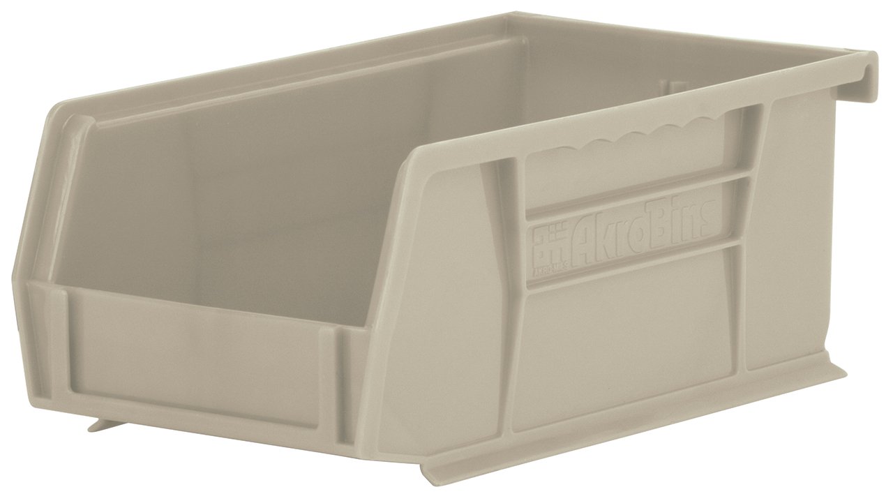 Akro-Mils 30220 Plastic Storage Stacking Hanging Akro Bin, 7-Inch by 4-Inch by 3-Inch, Stone, Case of 24