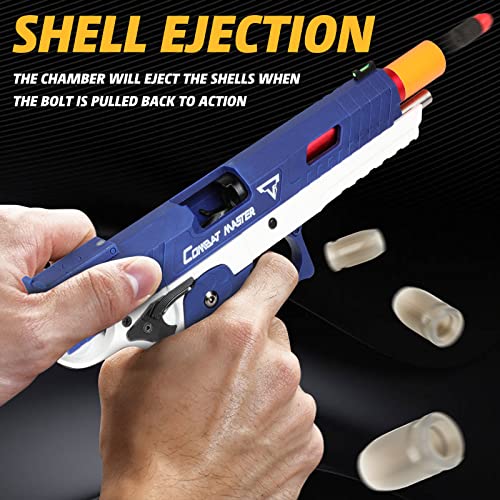 Soft Bullet Toy Gun with Shell Ejecting,Detachable, Pull Back Action
