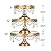 Amalfi Decor Cake Stand with Glass Tops, Round Metal Pedestal Holder with Crystals, Gold, Set of 3