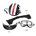 KKmoon Half Open Face Motorcycle Helmet with Goggles Visor Scarf Biker Scooter Touring Helmet for Harley