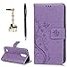 YOKIRIN Case for LG K8 Case, Flip Wallet Cover, Embossed Floral Butterfly ID&Credit Card Holder Folio Case for LG K8 2017, Purple
